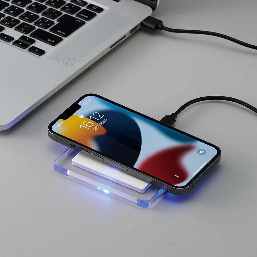 クリアワイヤレス充電器 スクエア 5W